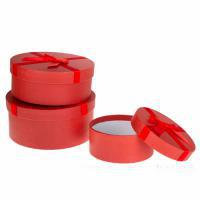 Набор коробок шляпных с бантом, D20xH9 см, D18xH7 см, D14xH6 см (3 шт)