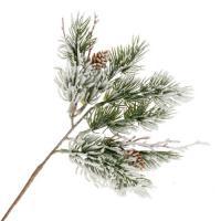 Ветка искусственная "Заснеженная с шишками", 36 см