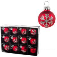 Набор елочных игрушек "Шар" (стекло), 3см, 12шт.