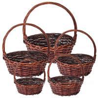 Набор корзин плетеных (ива), D46xH18/46см, D42xH16/42см, D35xH14/36см, D31xH12/31см, D23xH10/26см, 5