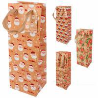 Набор пакетов подарочных крафт "Новый год" (бумага), 12,5x10xH34,5 см (12шт)