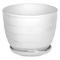 Горшок с поддоном "Волна" (керамика), D17xH14 см