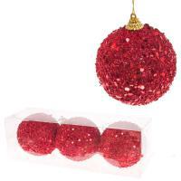 Набор елочных игрушек "Шар" (пена), D8см, 3шт.
