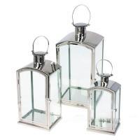 Набор фонарей (металл, стекло), 23,5x20xH54 см, 20x15xH43 см, 15x11,5xH23 см (3шт)