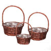 Набор корзин из ивы Подарочные с п/э вставкой, 3 шт, D 32/27/23 см