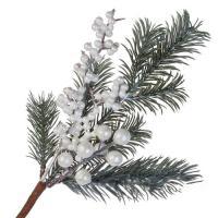 Ветка еловая искусственная (пластик), 33см