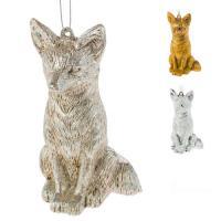 Елочная игрушка "Лиса" (пластик), 6х6хН10см, в асс.