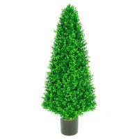 Самшит искусственный "Пирамида" на каркасе в кашпо, H100 см