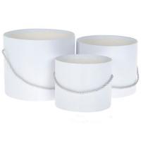 Набор шляпных коробок без крышки, D20xH17,2 см, D17,5xH15 см, D14xH13 см (3шт)