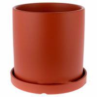 Горшок с матовым покрытием с поддоном (керамика), D14xH14 см