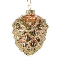 Елочная игрушка "Шишка" (стекло), D9хН7см