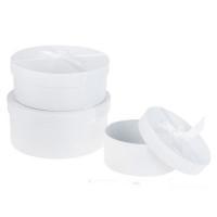 Набор коробок шляпных с бантом, D20xH9 см, D18xH7 см, D14xH6 см (3 шт)