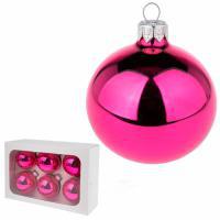 Набор елочных игрушек "Шар" ( стекло),D7см, 6 шт.