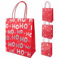 Набор пакетов подарочных крафт "Новый год" (бумага), 21x10xH25,5 см (12шт)