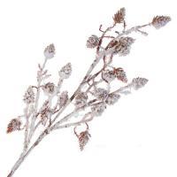 Ветка еловая заснеженная искусственная (пластик), 64см