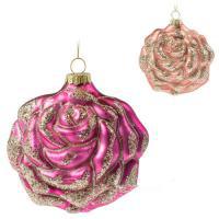 Елочная игрушка "Роза" (стекло), D10см, в асс.