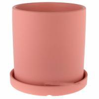 Горшок с матовым покрытием с поддоном (керамика), D14xH14 см