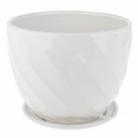 Горшок с поддоном "Волна" (керамика), D18xH21,5 см