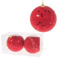 Набор елочных игрушек "Шар" (пена), D10см, 2шт.