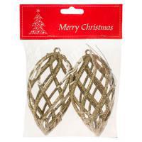 Набор елочных игрушек "Олива" (пластик), 12см, 2шт.