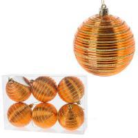Набор елочных игрушек "Шар" (пластик), D8см, 6шт.