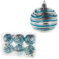 Набор елочных игрушек "Шар" (пластик), D7см, 6шт.