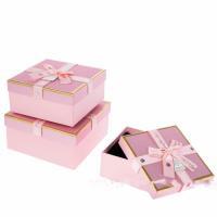 Набор подарочных коробок с бантом, 15x15xH6,5 см, 17x17xH8 см, 19x19x9,5 см (3шт)