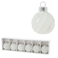 Набор елочных игрушек "Шар" (стекло), 4см, 6шт.