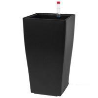 Кашпо PLANTA VITA "Conic Silk black" с автополивом (пластик), 14х14хH26 см