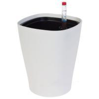 Кашпо PLANTA VITA "Crater Matt white" с автополивом (пластик), D15xH19 см
