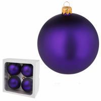 Набор елочных игрушек "Шар" ( стекло),D10см, 4 шт.