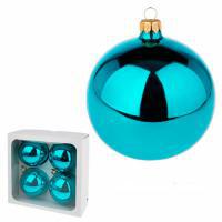 Набор елочных игрушек "Шар" ( стекло),D10см, 4 шт.