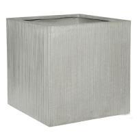 Кашпо Ridged Vertically Block L Light Grey, 50х50хН50см