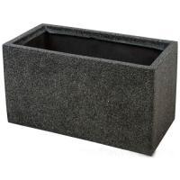 Кашпо полистоун Nobilis Marco "Rock2-gray Polycube", 40х20хH22 см