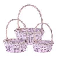 Набор корзин плетеных (ива), D34xH12/34см, D28xH10/30см, D23xH9/27см, 3 шт.