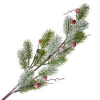 Ветка еловая заснеженная искусственная (пластик), 70см