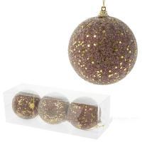 Набор елочных игрушек "Шар" (пена), D8см, 3шт.