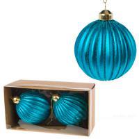 Набор елочных игрушек "Шар" (стекло), D8см, 2шт.