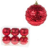 Набор елочных игрушек "Шар" (пластик), D7см, 6шт.