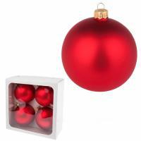 Набор елочных игрушек "Шар" ( стекло),D10см, 4 шт.