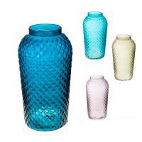 Ваза с декоративной текстурой "Глория" (стекло), D12,5xH23,5 см