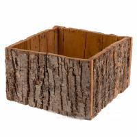 Кашпо из коры липы, Н14х20х20 см