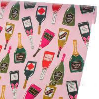 Упаковочная бумага "Шампанское" в тубусе, 70 смx1 м