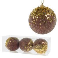 Набор елочных игрушек "Шар" (пена), D8см, 3шт.
