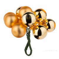 Набор елочных игрушек "Шарики на проволоке" (стекло), D2 см, (10шт.)