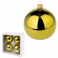 Набор елочных игрушек "Шар" ( стекло),D10см, 4 шт.