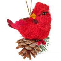 Елочная игрушка"Кардинал" (пластик), 10х8хН11,5 см