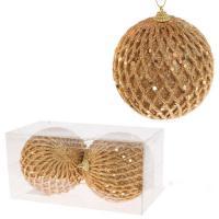 Набор елочных игрушек "Шар" (пена), D10см, 2шт.