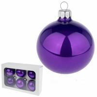 Набор елочных игрушек "Шар" ( стекло),D7см, 6 шт.