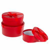 Набор коробок шляпных с бантом, D20xH9 см, D18xH7 см, D14xH6 см (3 шт)